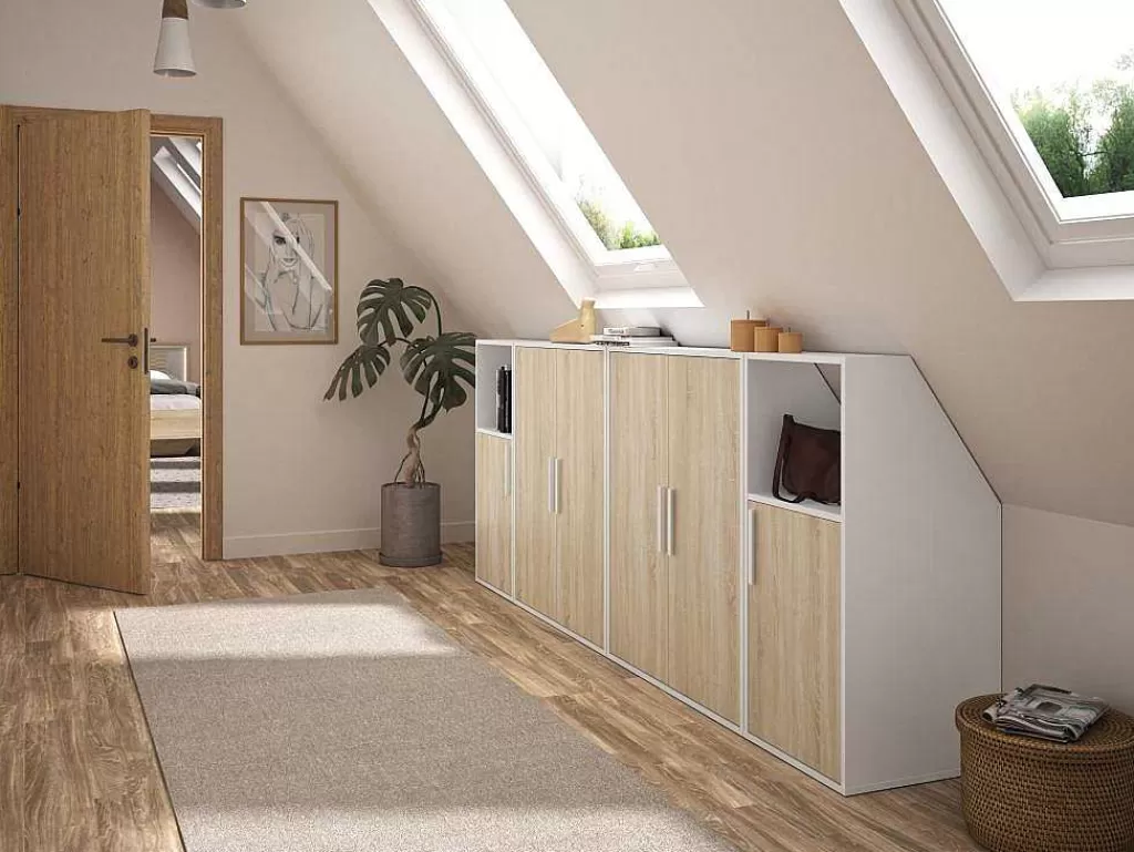 Arrumação E Acessórios De Quarto*Vente-unique Móvel Com Inclinacao 1 Porta E 1 Nicho Branco E Natural - Adezio