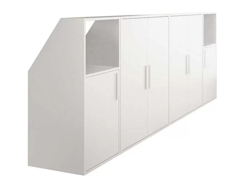 Arrumação E Acessórios De Quarto*Vente-unique Móvel Com Inclinacao 6 Portas E 2 Nichos Branco - Adezio