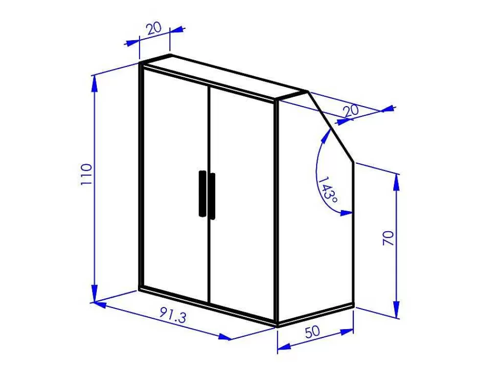 Arrumação E Acessórios De Quarto*Vente-unique Móvel Com Inclinacao 6 Portas E 2 Nichos Branco - Adezio