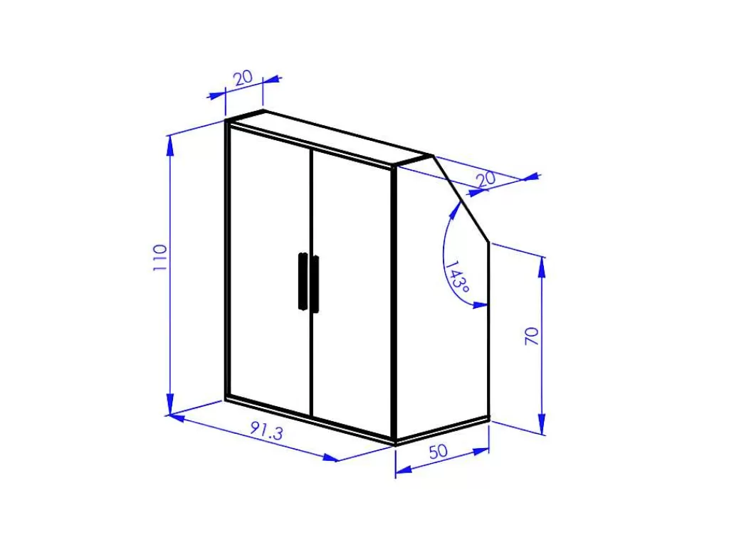 Arrumação E Acessórios De Quarto*Vente-unique Móvel Com Inclinacao 6 Portas E 2 Nichos Branco E Natural - Adezio