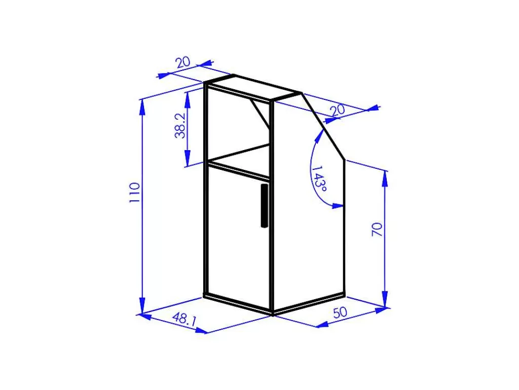 Arrumação E Acessórios De Quarto*Vente-unique Móvel Com Inclinacao 6 Portas E 2 Nichos Branco E Natural - Adezio