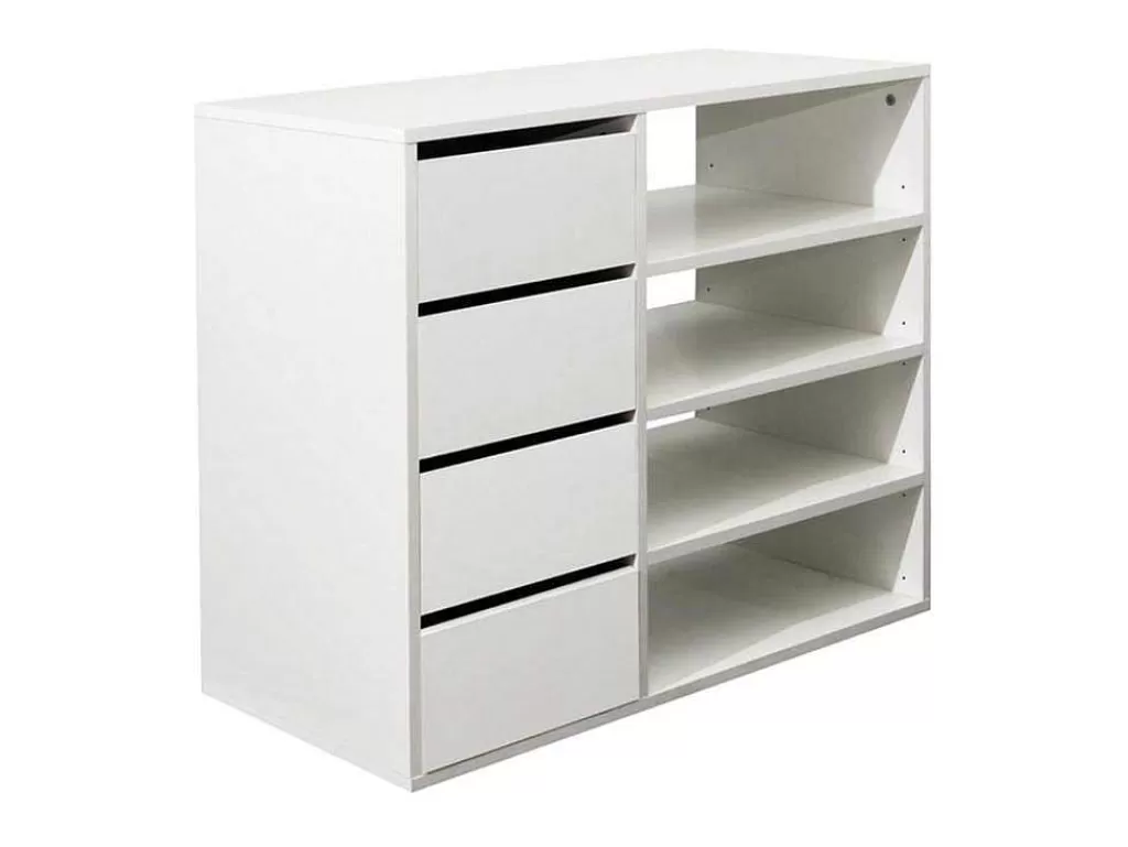 Sapateira*Vente-unique Móvel De Arrumação Emeric - 4 Gavetas E 4 Nichos - Branco