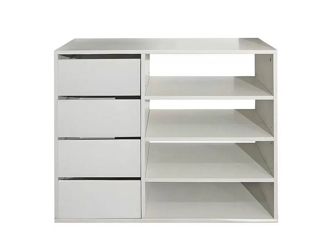 Sapateira*Vente-unique Móvel De Arrumação Emeric - 4 Gavetas E 4 Nichos - Branco