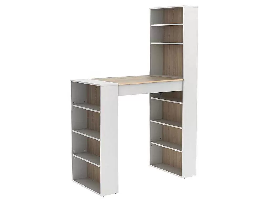 Móvel De Bar*Vente-unique Móvel De Bar Com Espacos De Arrumação Em Mdf Cor Natural E Branco - Skarn