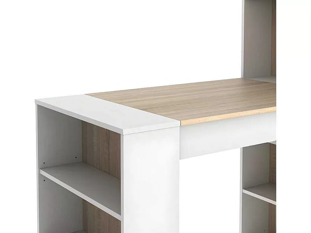 Móvel De Bar*Vente-unique Móvel De Bar Com Espacos De Arrumação Em Mdf Cor Natural E Branco - Skarn