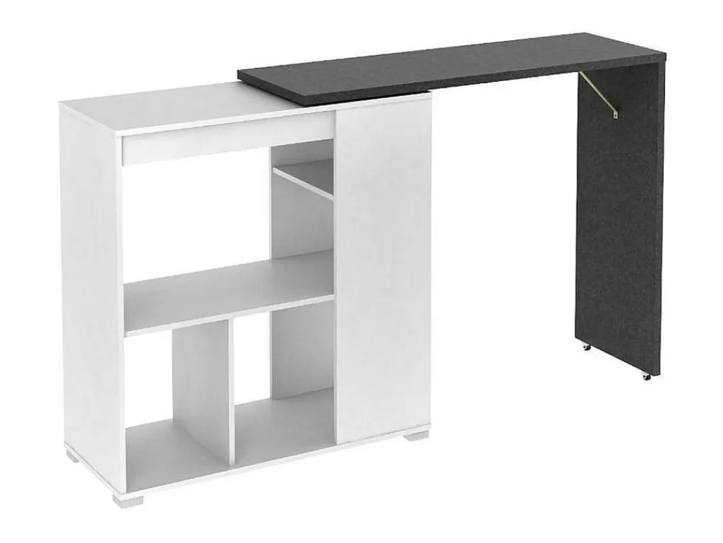 Móvel De Bar*Vente-unique Móvel De Bar Giratorio Saturne - Branco E Cinza Cimento