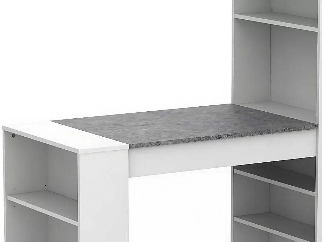 Móvel De Bar*Vente-unique Móvel De Bar Skarn - Branco E Tampo De Efeito Granito