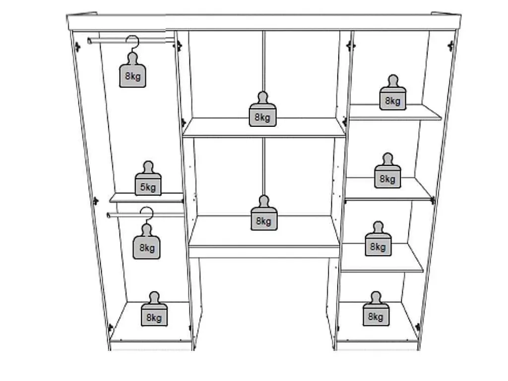 Cabeceira E Ponte De Cama*Vente-unique Móvel De Cama Antero - 6 Portas - Com Armários E Gavetas - C 200 Cm - Carvalho & Marfim
