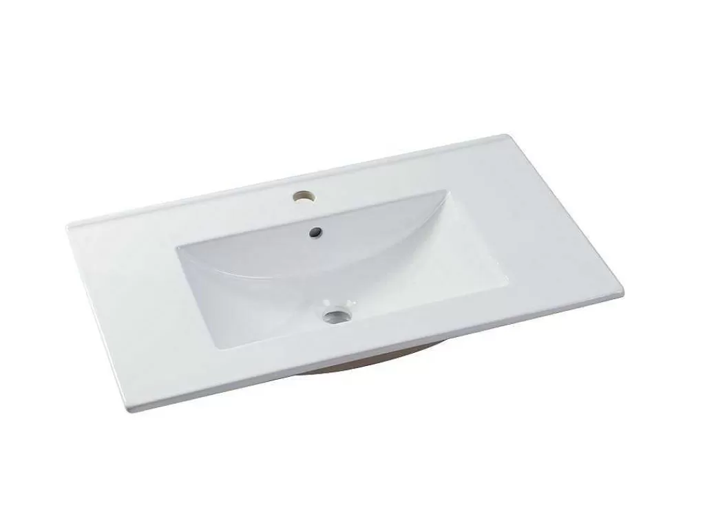 Móvel Lavatório Individual*Vente-unique Móvel De Casa De Banho Com Lavatório De Encastrar, Folha De Carvalho, 80 Cm - Cosmoti