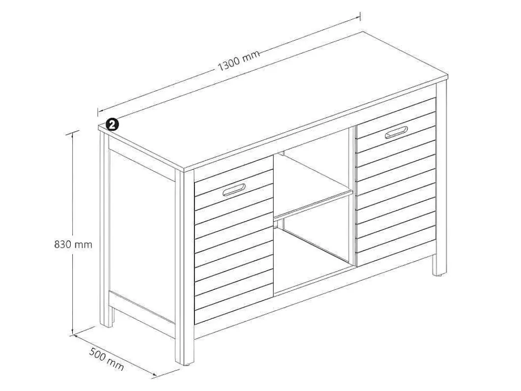 Móvel Lavatório Duplo*Vente-unique Móvel De Casa De Banho Em Madeira De Acacia Com Lavatório Individual De 130 Cm - Pulukan