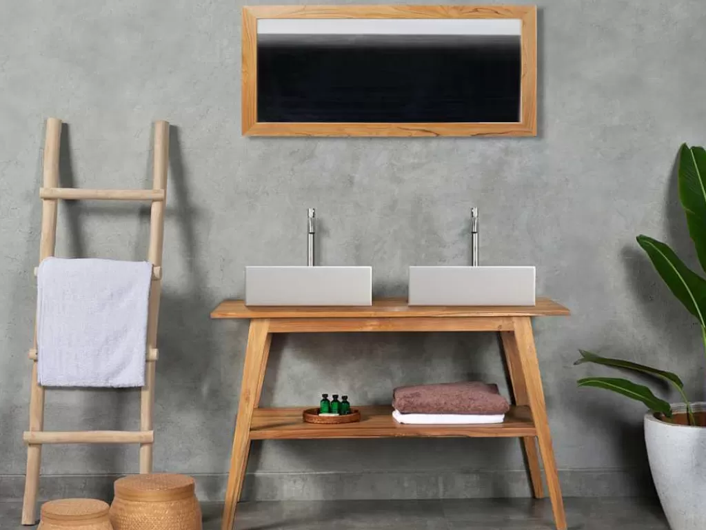 Móvel Lavatório Duplo*Vente-unique Móvel De Casa De Banho Em Teca Com Lavatório Duplo De 120 Cm - Bobotsari