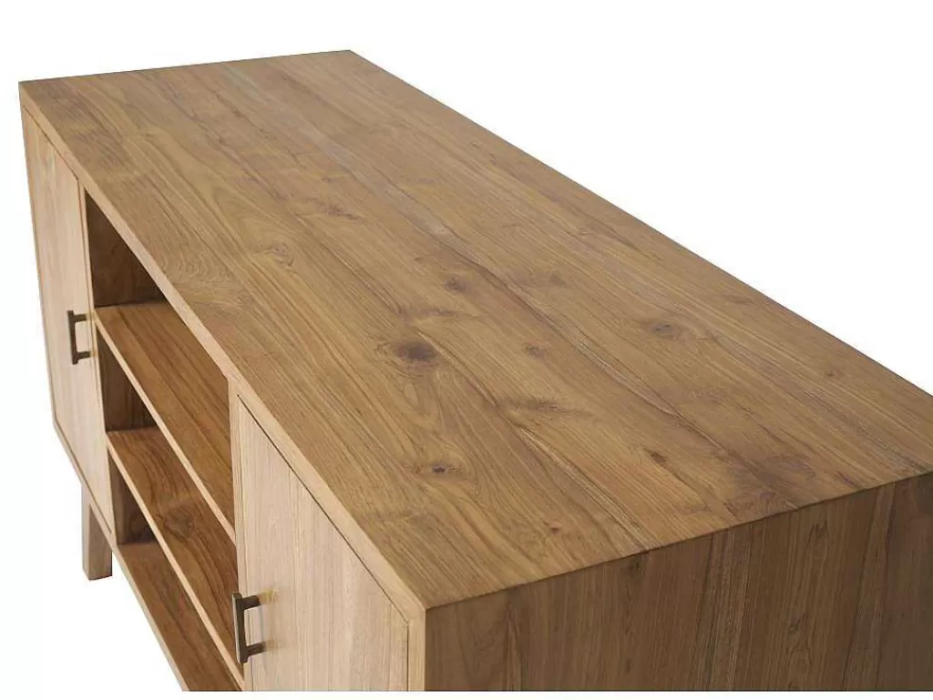 Móvel Lavatório Duplo*Vente-unique Móvel De Casa De Banho Em Teca Com Lavatório Duplo E Espelho De 135 Cm - Gianyar