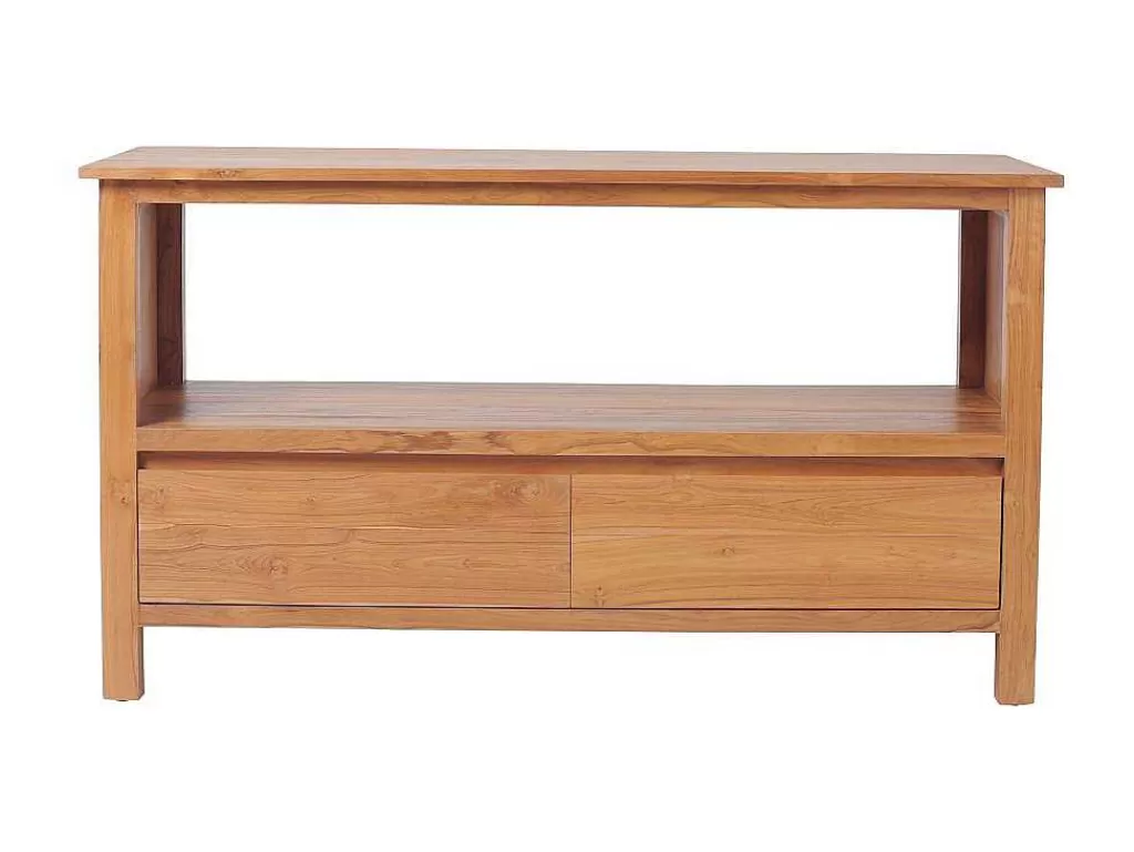 Móvel Lavatório Duplo*Vente-unique Móvel De Casa De Banho Em Teca Com Lavatório Duplo E Espelho De 135 Cm - Ketapang