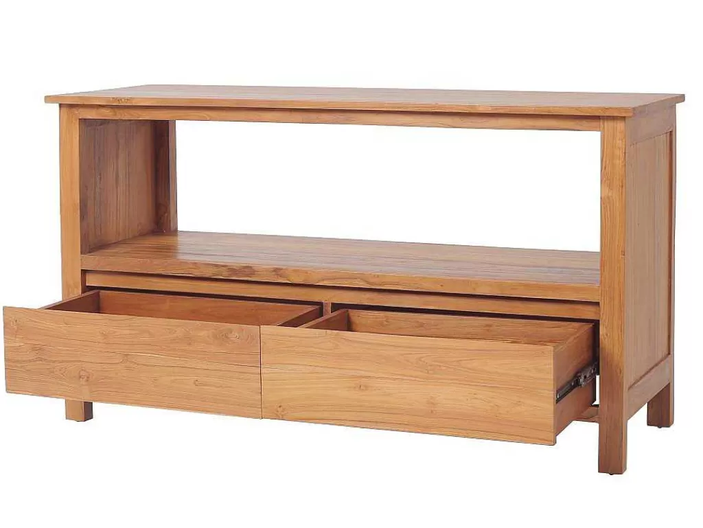 Móvel Lavatório Duplo*Vente-unique Móvel De Casa De Banho Em Teca Com Lavatório Duplo E Espelho De 135 Cm - Ketapang