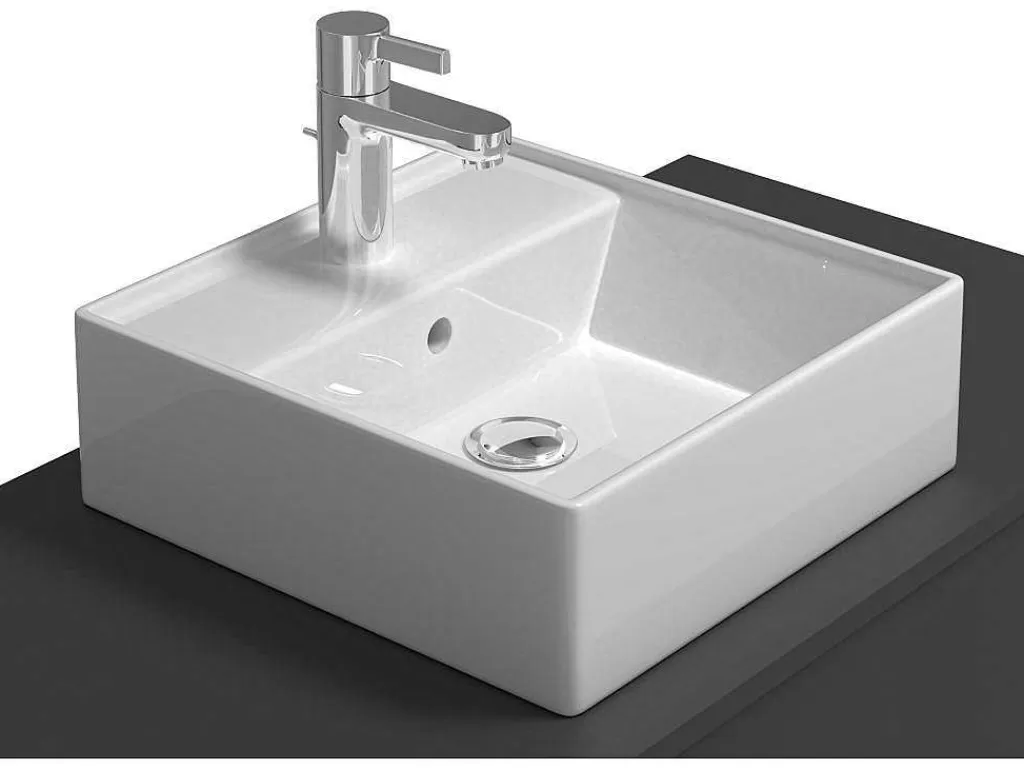 Móvel Lavatório Individual*Vente-unique Móvel De Casa De Banho Suspenso Cinza Antracite E Branco Com Lavatório Individual E Duas Gavetas 94 Cm - Teana Ii