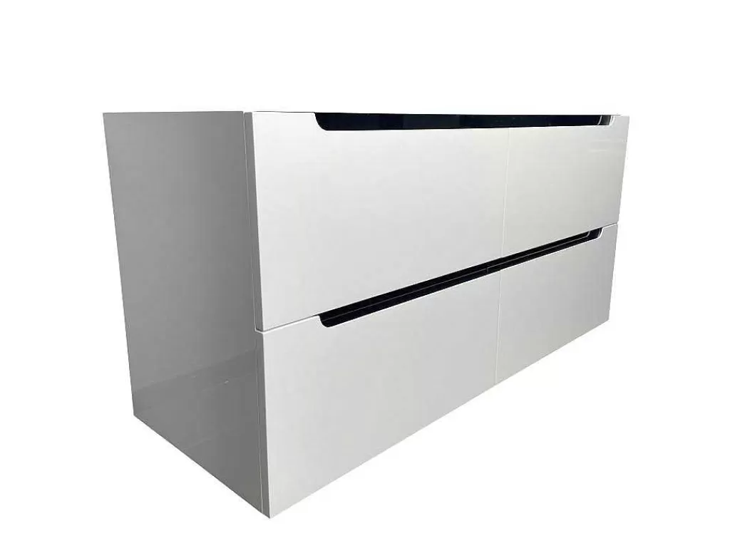 Móvel Lavatório Duplo*Vente-unique Móvel De Casa De Banho Suspenso Com Lavatório Duplo De Encastrar Branco 120 Cm - Selita
