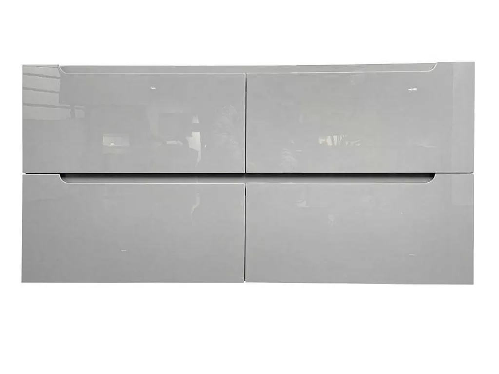Móvel Lavatório Duplo*Vente-unique Móvel De Casa De Banho Suspenso Com Lavatório Duplo De Encastrar E Coluna Cinzento 120 Cm - Selita