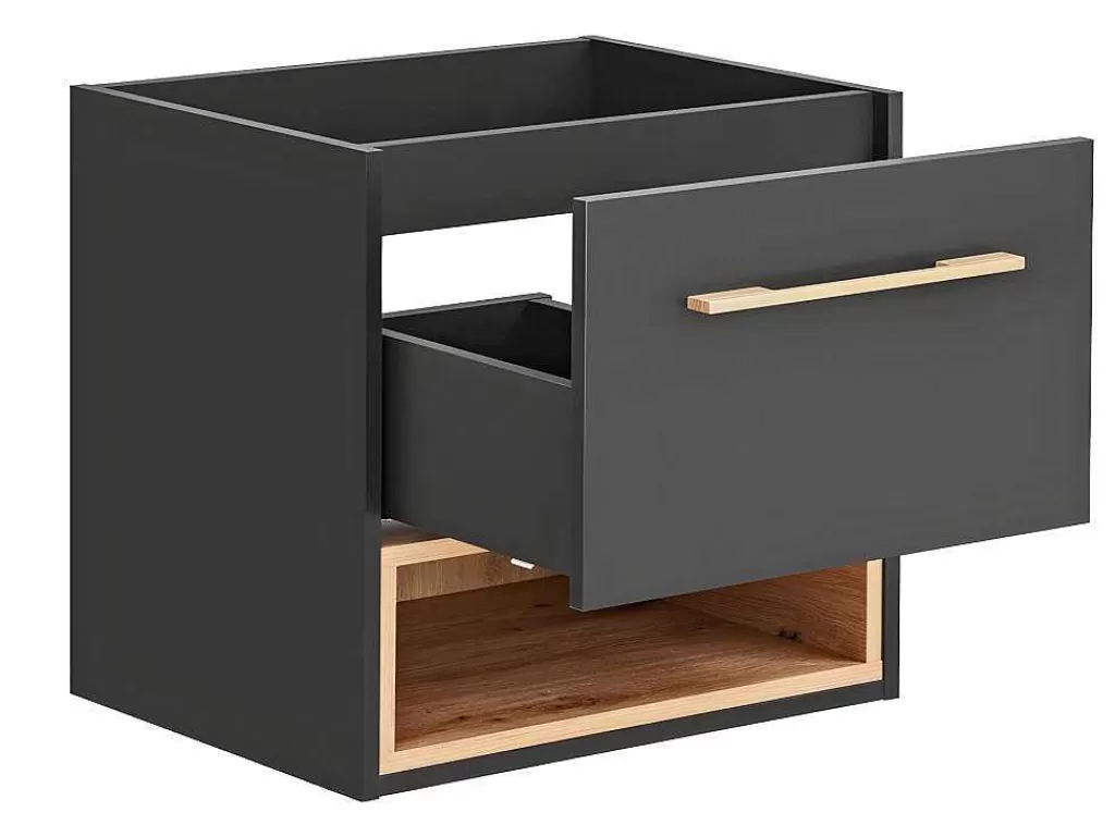 Móvel Para Lavatório*Vente-unique Móvel De Casa De Banho Suspenso Cor Antracite De 60 Cm - Yangra