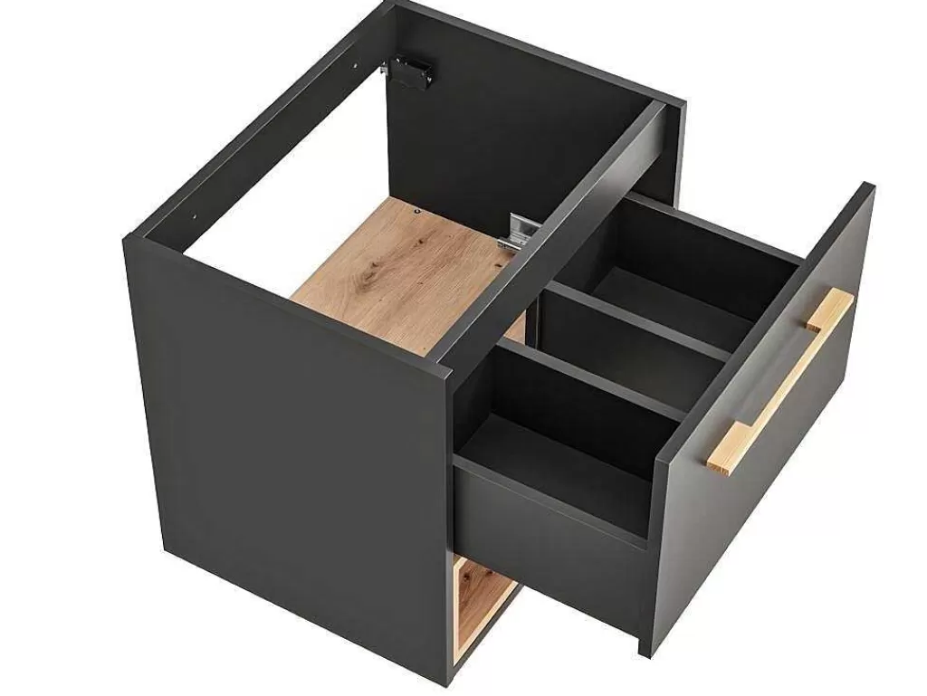 Móvel Para Lavatório*Vente-unique Móvel De Casa De Banho Suspenso Cor Antracite De 60 Cm - Yangra