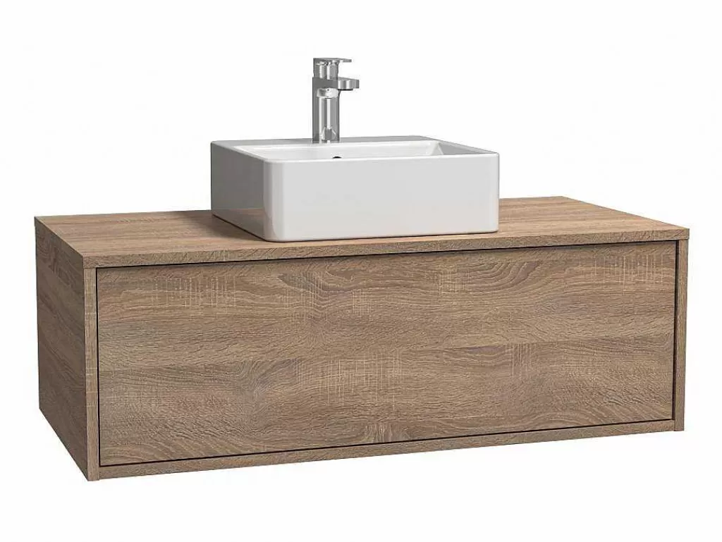 Móvel Lavatório Individual*Vente-unique Móvel De Casa De Banho Suspenso Cor Natural Claro Com Lavatório Individual - Teana