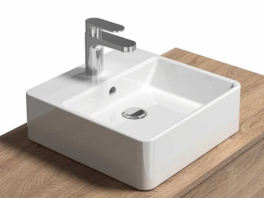 Móvel Lavatório Individual*Vente-unique Móvel De Casa De Banho Suspenso Cor Natural Claro Com Lavatório Individual - Teana