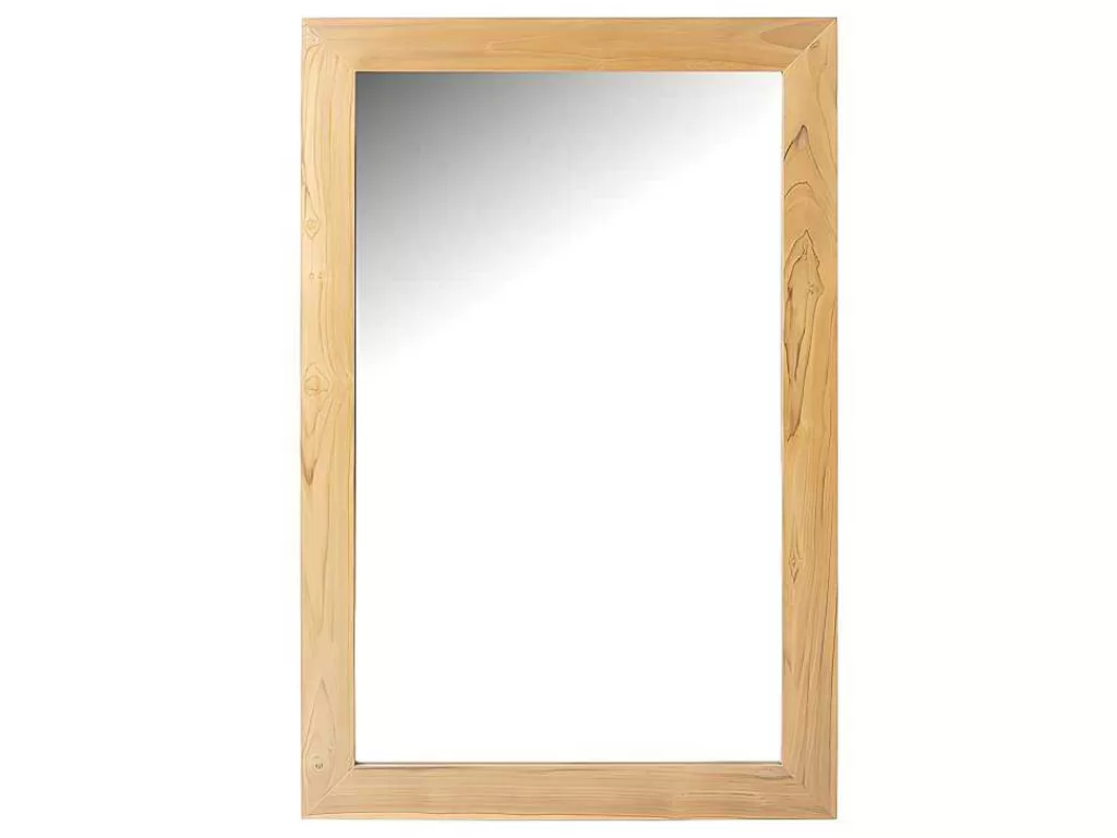 Móvel Lavatório Duplo*Vente-unique Móvel De Casa De Banho Suspenso Em Teca Clara Com Lavatório Duplo E Espelhos Com 2 Gavetas De 115 Cm - Bimbing
