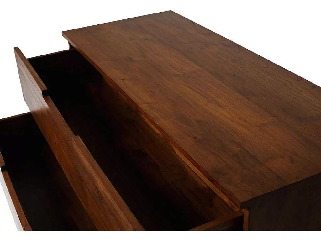 Móvel Lavatório Duplo*Vente-unique Móvel De Casa De Banho Suspenso Em Teca Escura Com Lavatório Duplo Com 2 Gavetas De 115 Cm - Bimbing