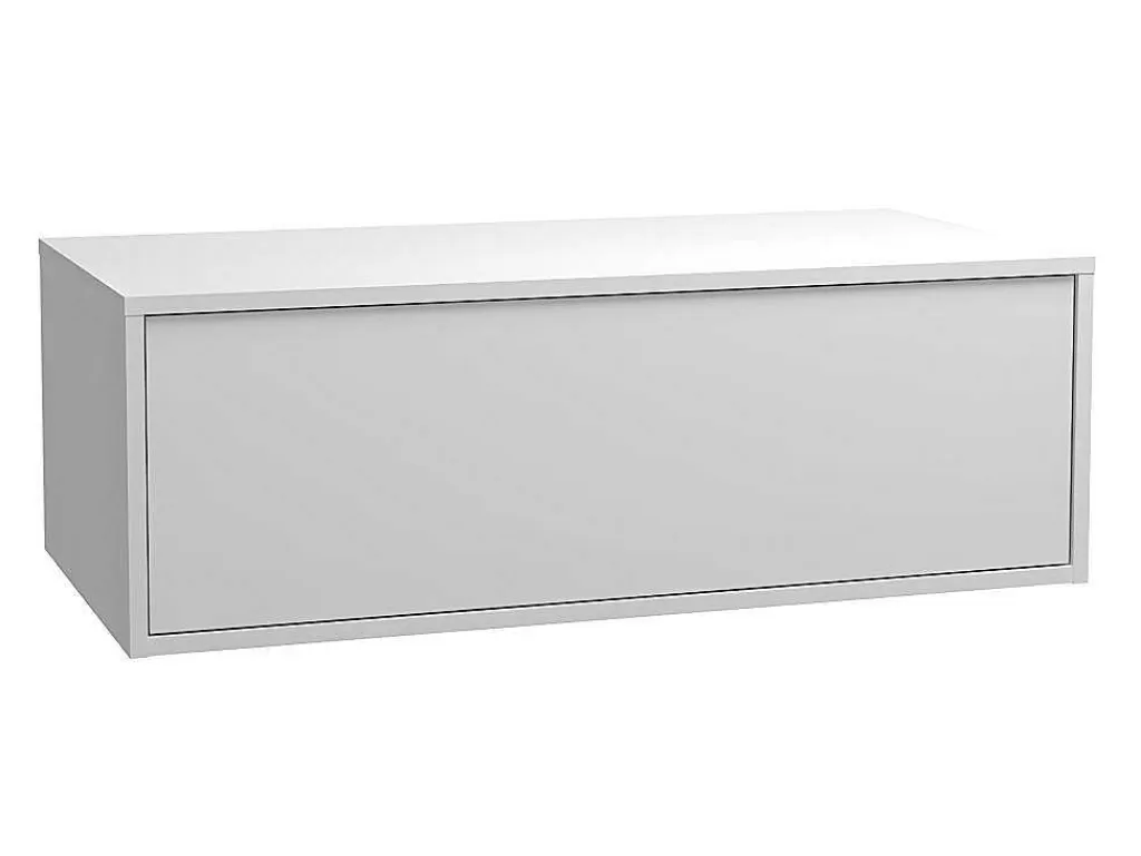 Promoções Casa De Banho & Bem-Estar*Vente-unique Móvel De Casa De Banho Suspenso Verde E Branco Lavatório Individual E Duas Gavetas 94 Cm - Teana Ii