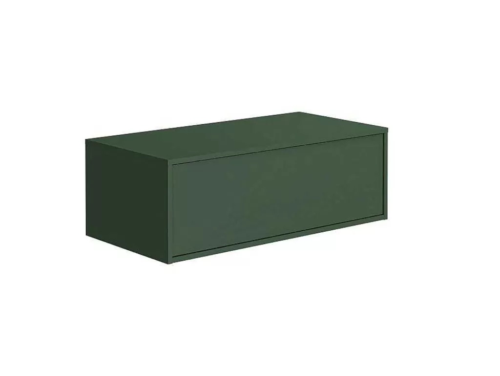 Móvel Lavatório Individual*Vente-unique Móvel De Casa De Banho Suspenso Verde Mate Com Lavatório Individual E Duas Gavetas 94 Cm - Teana Ii