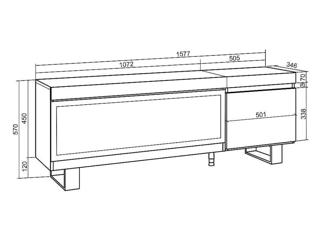 Móvel De Tv*Skraut Home Móvel De Tv, 160, Para Televisores Ate 65", Lareira Electrica Xxl, Design Industrial, Cimento