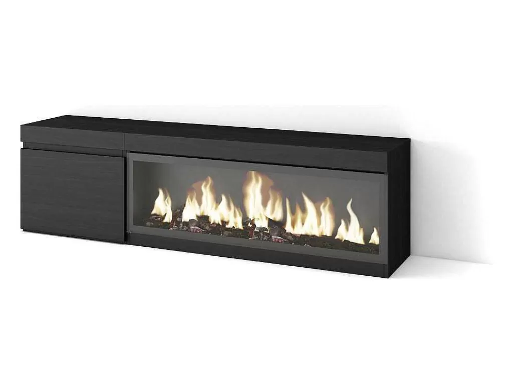 Móvel De Tv*Skraut Home Móvel De Tv, 160, Para Televisores Ate 65", Lareira Electrica Xxl, Preto
