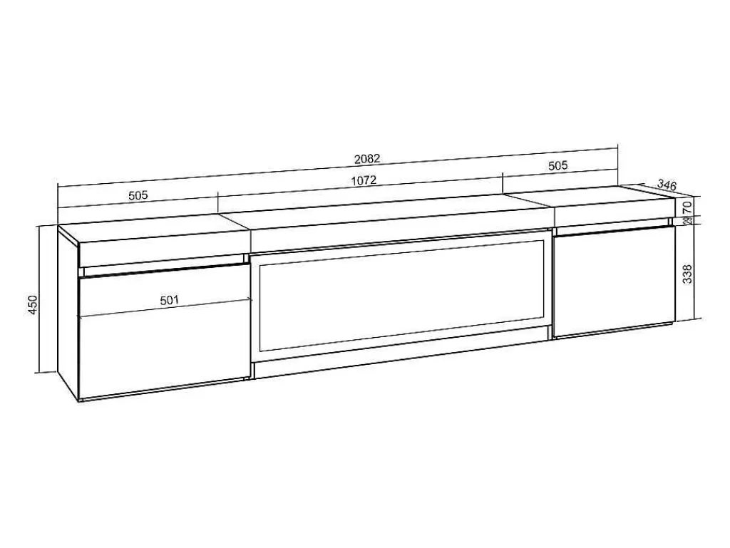 Móvel De Tv*Skraut Home Móvel De Tv, 210, Para Televisores Ate 80", Lareira Electrica Xxl, Carvahlo