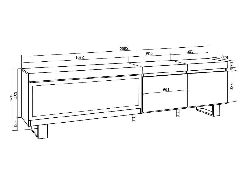 Móvel De Tv*Skraut Home Móvel De Tv, 210, Para Televisores Ate 80", Lareira Electrica Xxl, Design Industrial, Cimento