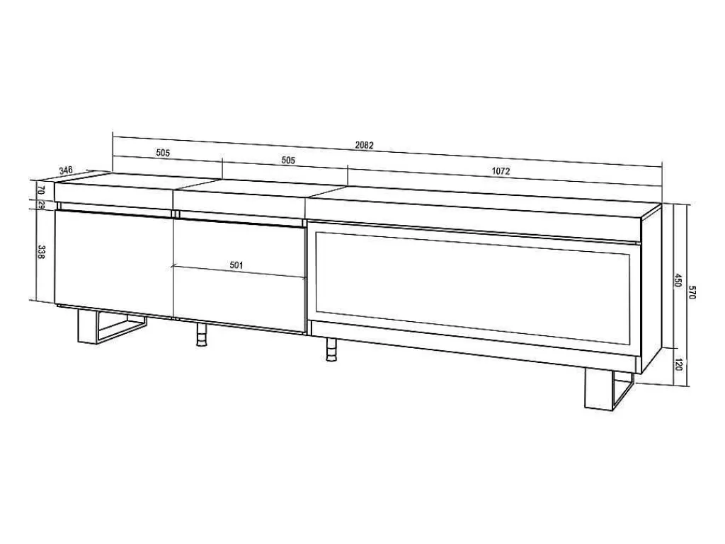 Móvel De Tv*Skraut Home Móvel De Tv, 210, Para Televisores Ate 80", Lareira Electrica Xxl, Design Industrial, Cimento
