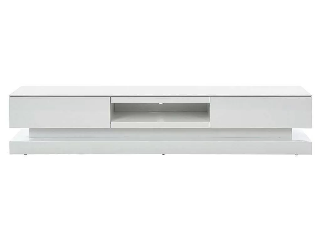 Móvel De Tv*Vente-unique Móvel De Tv - Mdf Lacado A Branco - Leds - 2 Gavetas E 1 Nicho - Firmament