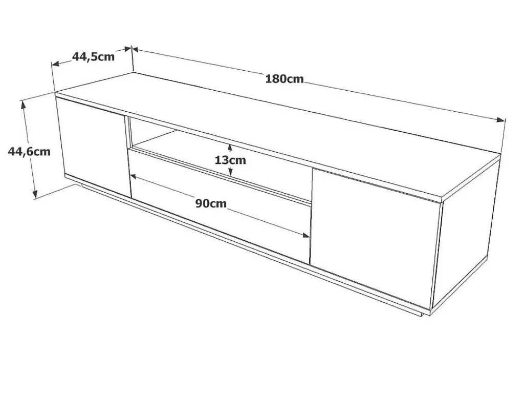 Móvel De Tv*Vente-unique Móvel De Tv Com 3 Portas E 1 Nicho Branco E Natural - Lotula