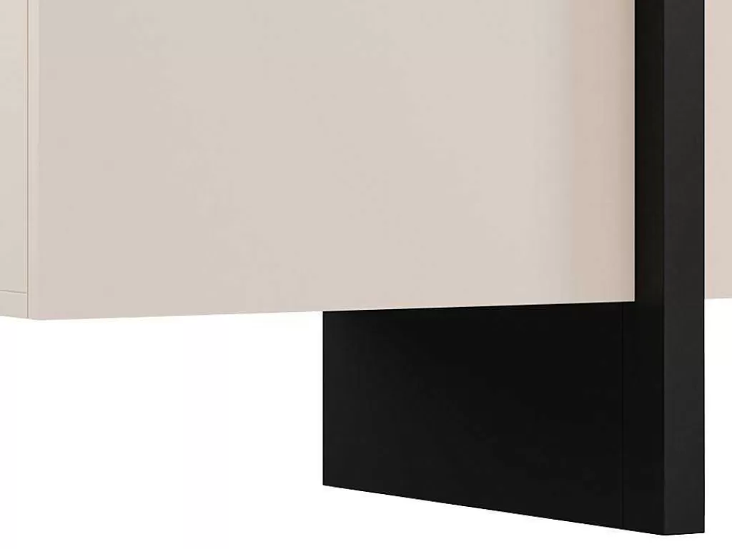 Móvel De Tv*Vente-unique Móvel De Tv Com 4 Portas Em Mdf Bege E Preto - Luvonia