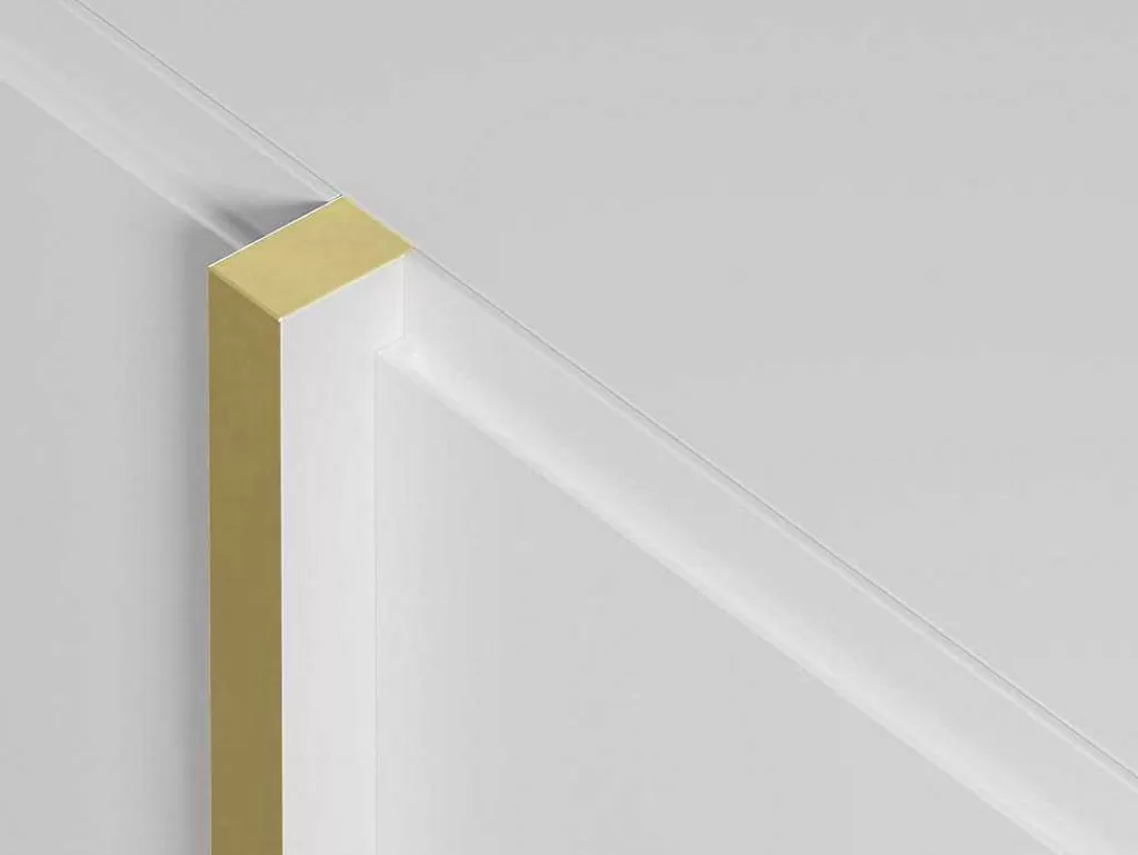 Móvel De Tv*Vente-unique Móvel De Tv Com 4 Portas Em Mdf Branco E Dourado - Luvonia