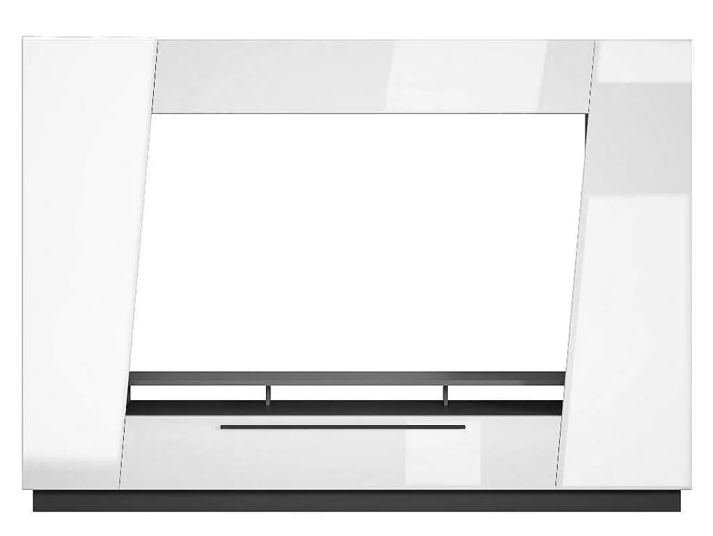 Móvel De Tv*Vente-unique Móvel De Tv Com Espacos De Arrumação E Com Leds - Mdf Lacado A Branco - Chace