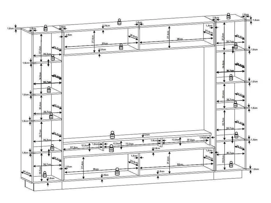 Móvel De Tv*Vente-unique Móvel De Tv Com Espacos De Arrumação E Com Leds - Mdf Lacado A Branco - Chace