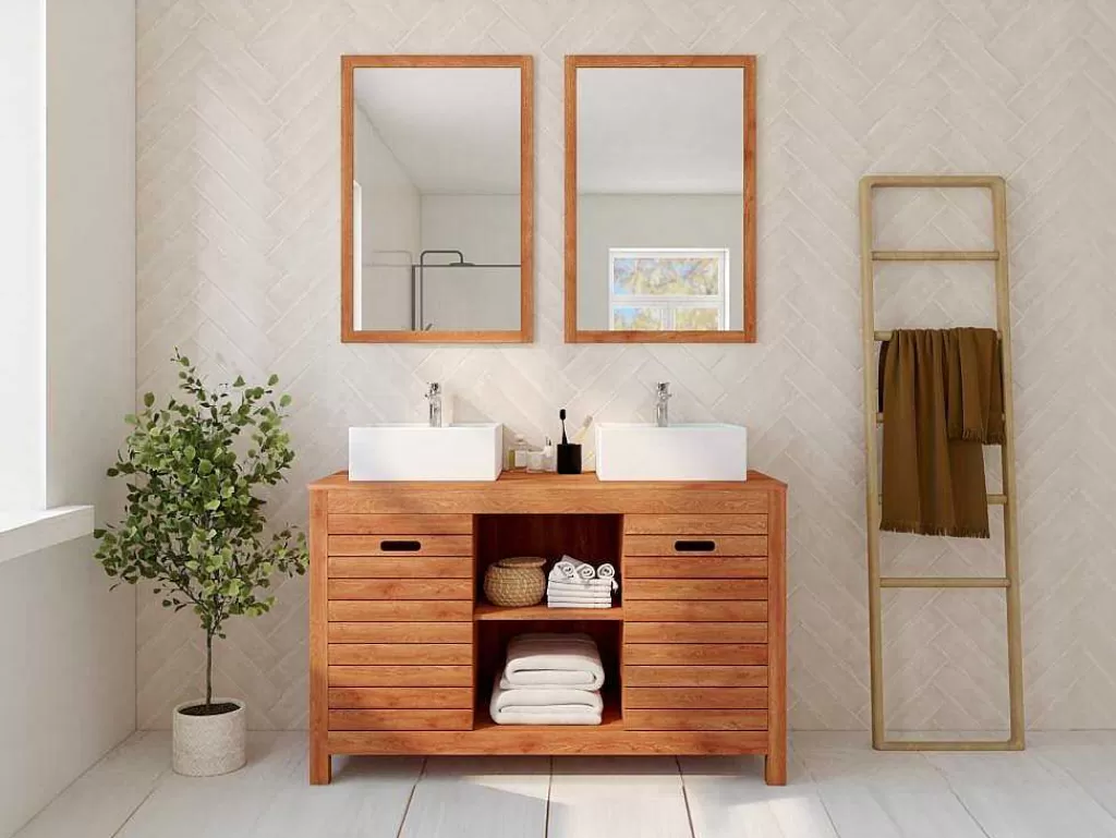 Móvel Para Lavatório*Vente-unique Móvel Para Colocar Sob O Lavatório Em Madeira De Acacia De 130 Cm - Pulukan