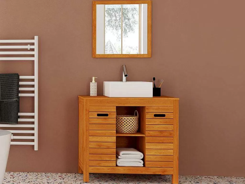 Móvel Para Lavatório*Vente-unique Móvel Para Colocar Sob O Lavatório Em Madeira De Acacia De 90 Cm - Pulukan