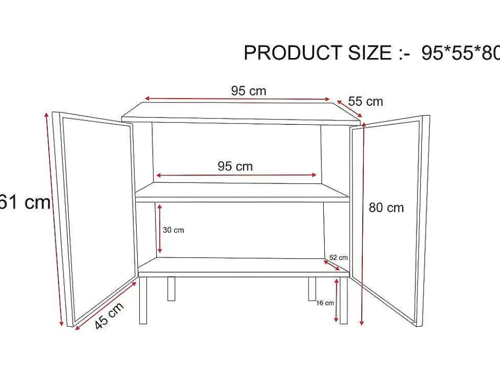 Móvel Para Lavatório*Vente-unique Móvel Para Colocar Sob O Lavatório Em Metal 2 Portas 95 Cm - Orionis