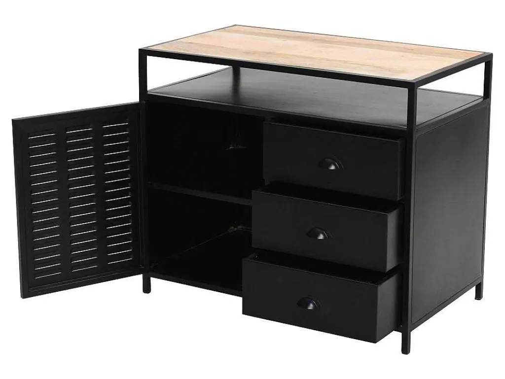 Móvel Para Lavatório*Vente-unique Móvel Para Colocar Sob O Lavatório Em Metal Preto 95 Cm - Eridani