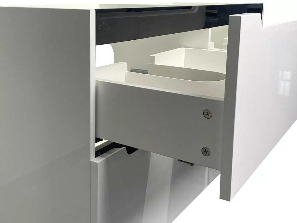 Móvel Para Lavatório*Vente-unique Móvel Para Colocar Sob O Lavatório Suspenso Branco C120 X A57 Cm - Selita