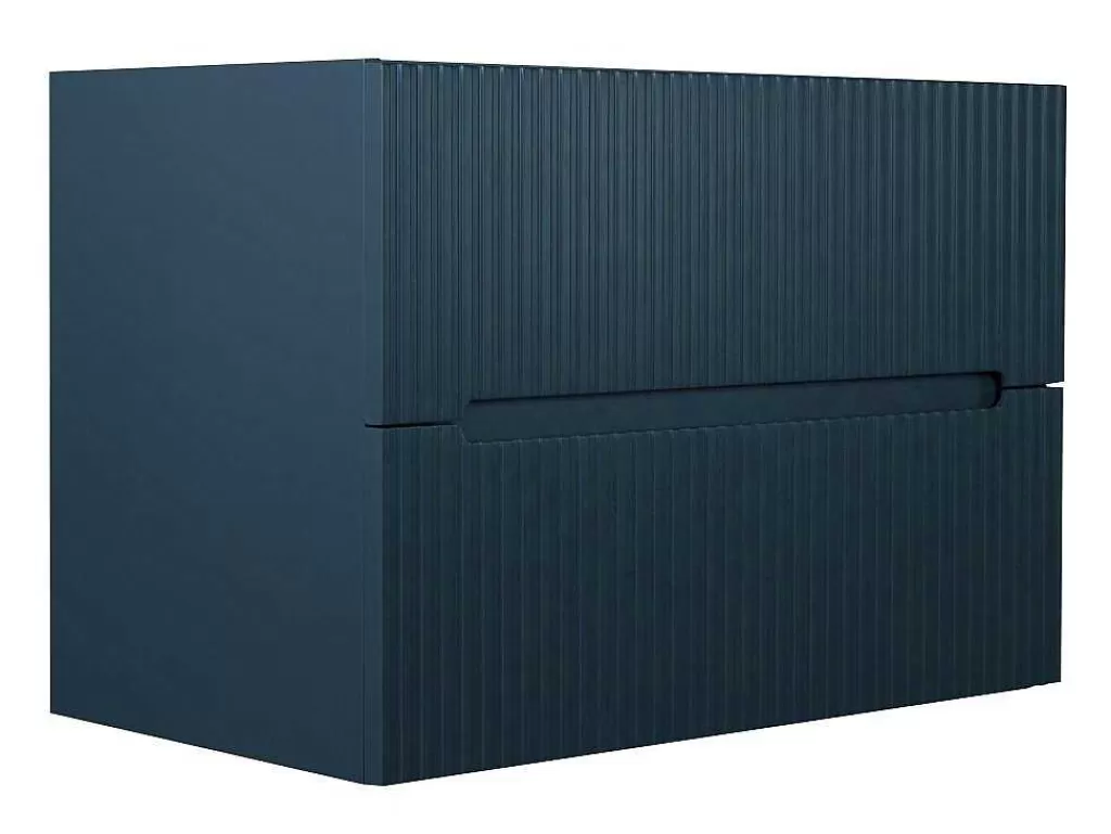 Móvel Lavatório Individual*Vente-unique Móvel Suspenso De Casa De Banho Com Lavatório Embutido Listra Azul 80 Cm - Pavani