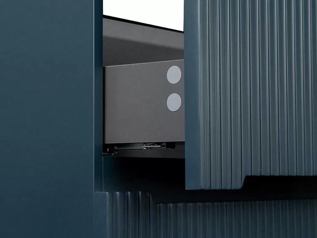 Móvel Lavatório Individual*Vente-unique Móvel Suspenso De Casa De Banho Com Lavatório Embutido Listra Azul 80 Cm - Pavani
