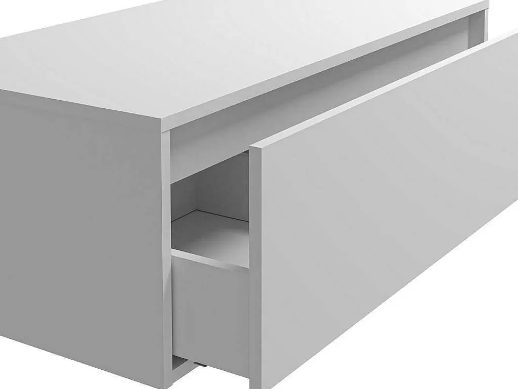 Promoções Casa De Banho & Bem-Estar*Vente-unique Móvel Suspenso De Casa De Banho Cor Branca 94 Cm - Teana Ii