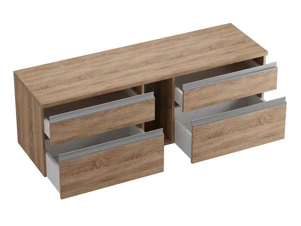 Móvel Para Lavatório*Vente-unique Móvel Suspenso De Casa De Banho Cor Natural Clara 150 Cm - Magdalena Ii