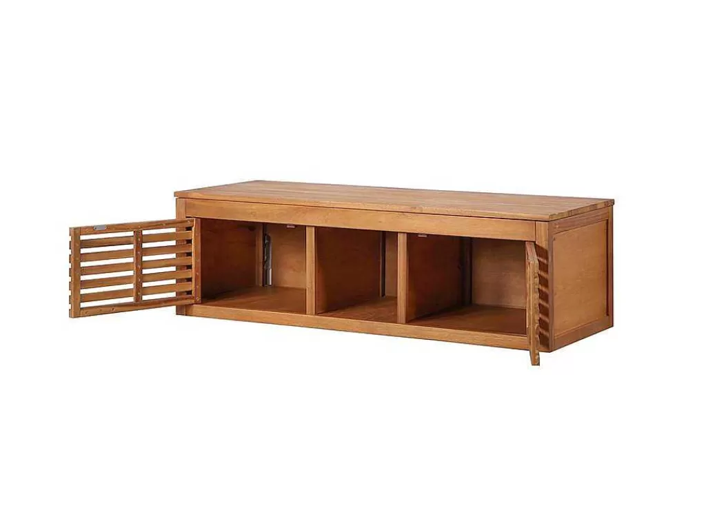 Móvel Lavatório Duplo*Vente-unique Móvel Suspenso De Casa De Banho Em Madeira De Acacia Com Lavatório Duplo De 130 Cm - Penebel